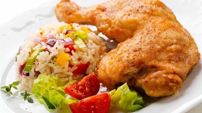 Курица с рисом и овощами